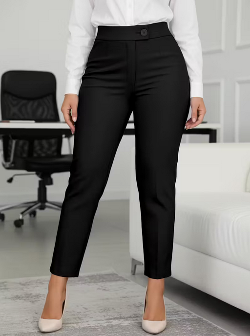 Women's Solid Color Stretchy Slim-Fit Cropped Pants